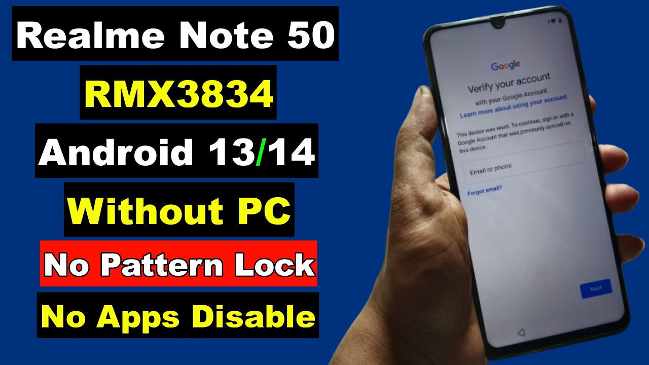 Realme Note 50 RMX3834 FRP Bypass Without PC Android 13 Realme Note 50 RMX3834 FRP Bypass Without PC Android 13