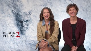 Mason Thames And Madeleine Mcgraw Tried On Ethan Hawkes Grabber Mask On The Set Of Black Phone 2