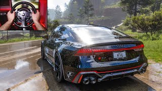 Audi Rs7 Sportback - Forza Horizon | Steering Wheel Gameplay