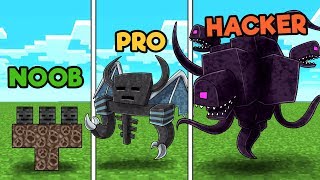 Minecraft - BUILD TO SURVIVE WITHER STORM! (NOOB vs PRO vs HACKER)
