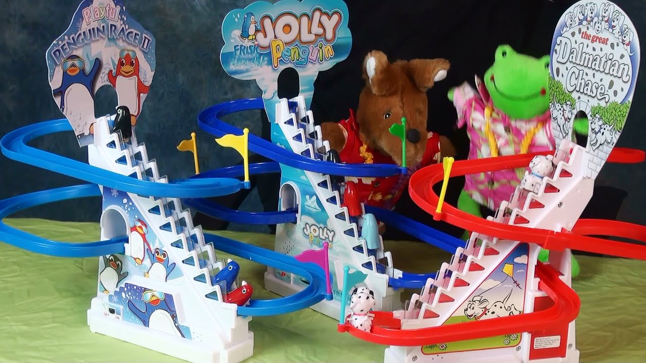 Happy Feet WallyRoo Penguin Race and Great Dalmatian Race Review - YouTube