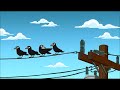 Cartoon Crow Electrocution