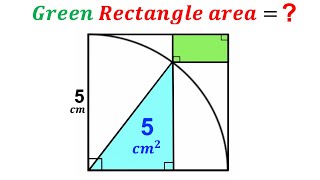 Can you find area of the Green shaded Rectangle? | (Quarter Circle) | #math #maths | #geometry