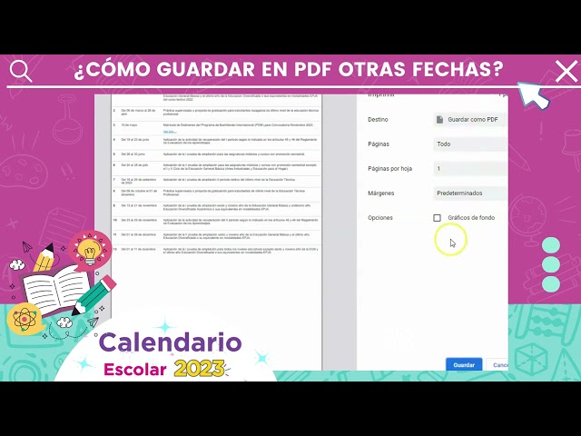 Watch ¿CÓMO GUARDAR EN PDF OTRAS FECHAS? | Calendario Escolar 2023 on YouTube.