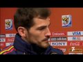 Iker Casillas speaks to Presenter Girlfriend Sara Carbonero after defeat