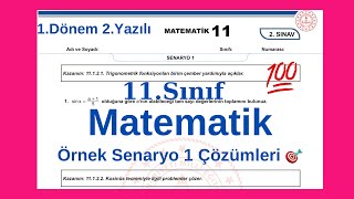 11.Sınıf Matematik (MEB) 1.Dönem 2.Yazılı Örnek Senaryo 1  Çözümleri | 2024
