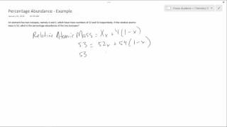Chemistry 11 - Percentage Abundance - Example