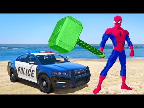 Police Cars - Phim hoạt hình người nhện vui nhộn - Ô tô đồ chơi cảnh sát by Tom Kids TV