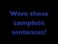 Sentence Fragments