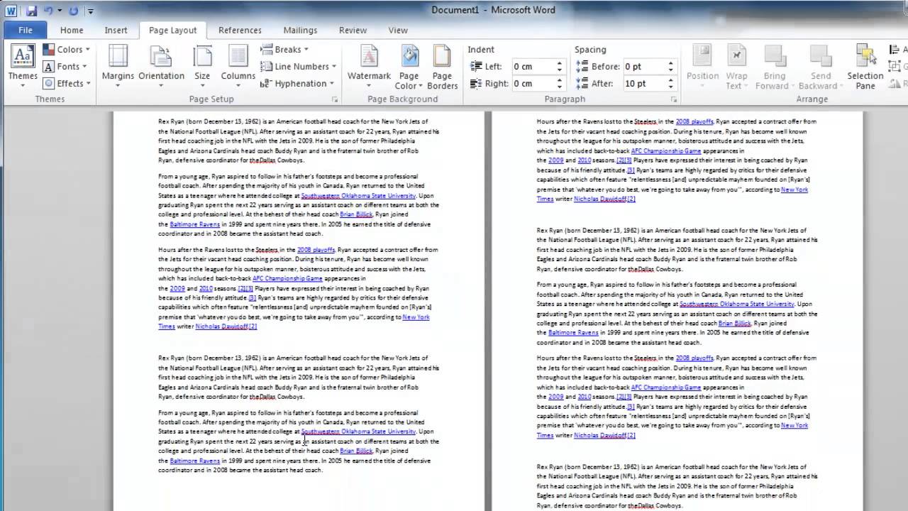 how to change page layout in word from flashcards