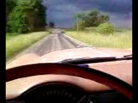 Heading into a storm in the old 55 chevy 4 door 