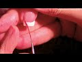 easy red candy cane tips with blue and green christmas lights: robin moses nail art tutorial 538