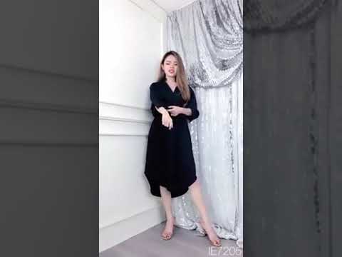 Đầm sơ mi xòe dáng dài