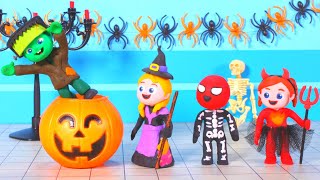 FUNNY KIDS MAKE A HALLOWEEN PARTY ❤ Play Doh Cartoons For Kids