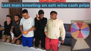 Last To Stop Kneeling On Salt Wins Cash Prize