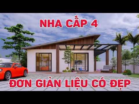 Mẫu nhà cấp 4 kiểu dáng hiện đại.Thích hợp cho nghỉ dưỡng thư giãn cuối tuần