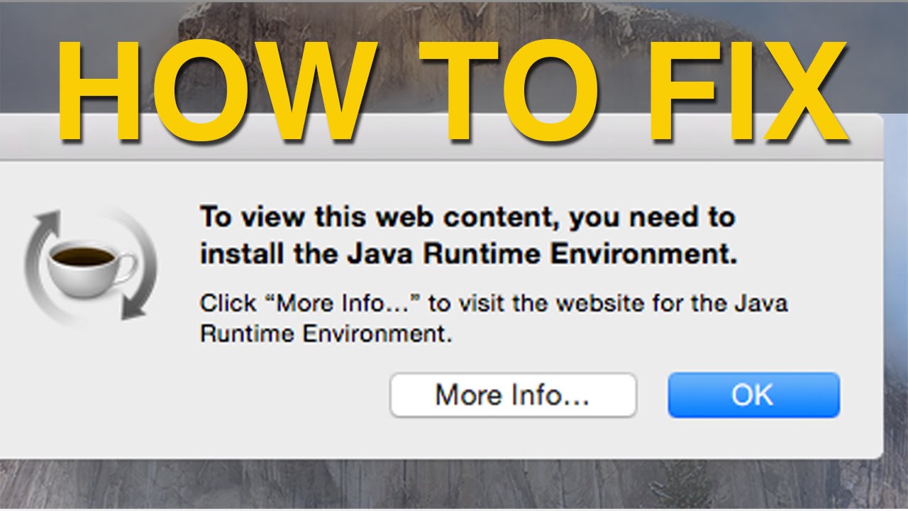 java for mac os x pop up