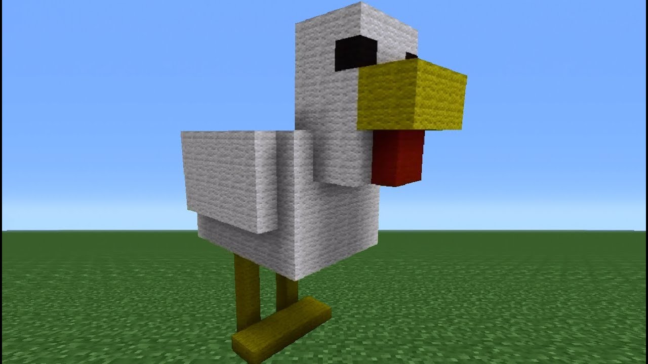 Minecraft Tutorial: How To Make A Chicken Statue - YouTube