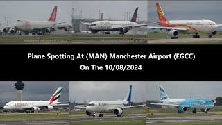 4K Plane Spotting At Man Manchester Airport Egcc On The 10082024