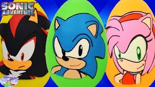 Sonic The Hedgehog Giant Play Doh Surprise Eggs Compilation Episode Amy Shadow Setc