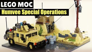Moc Lego Humvee Special Operations Delta Operators 13 Diorama Taliban Checkpoint Road To Kandaha