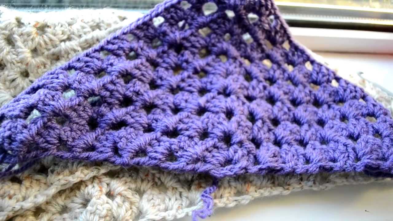 Crochet Lessons - How to work a triangle based on the granny square