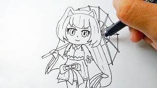 Cara Menggambar Kagura Cherry Witch Hero Mobile Legends Versi Chibi By Huumlala