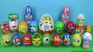 33 Surprise Eggs Kinder Surprise Spongebob Mickey Mouse Disney Pixar Cars Eggs