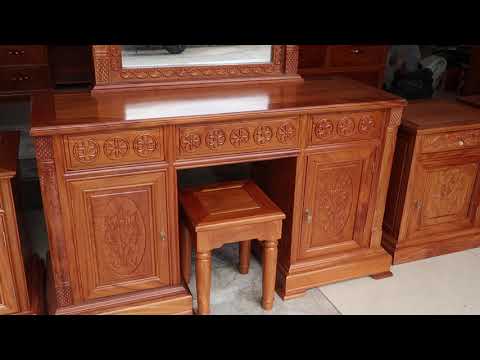 Bàn trang điểm, bàn phấn, Tủ đầu giường, gỗ Gõ Đỏ 2020.