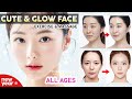 💖 Teenagers & All Ages | Beautiful & Cute Face Exercises and Glowing Skin Face Massage