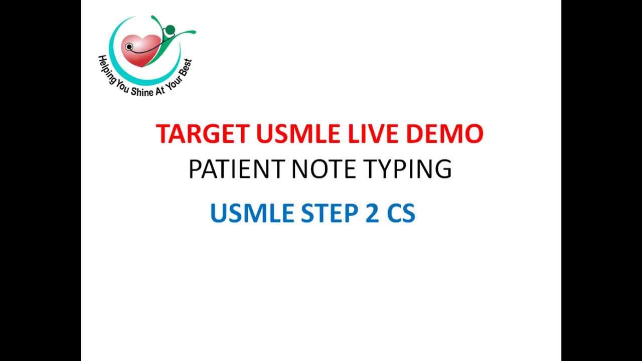 Target USMLE: Patient Note typing - DEMO - YouTube