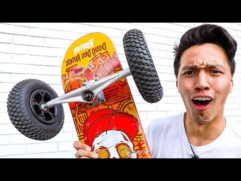 INFLATABLE SKATEBOARD WHEELS!!  World’s WIDEST Trucks!