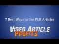 PLR Business Videos 7 Best Ways to Use PLR Articles