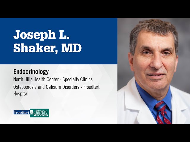 Watch Dr. Joseph Shaker - endocrinology on YouTube.