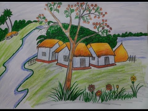 How to draw a beautiful Landscape | Step by Step for new student Super Art | Drawing tutorial
