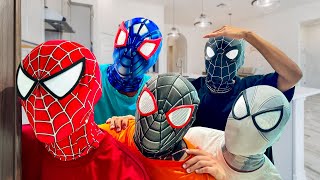 What If All Spider Man In 1 House ?? | Hey Spider-Man , Go To Trainning Nerf Gun !! ( Funny Action )