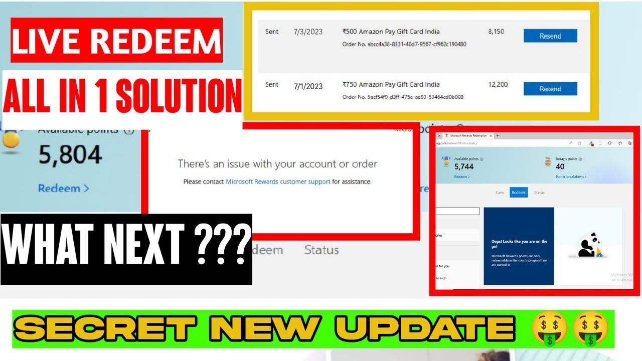 MS REWARD “There’s an issue with your account or order” MS REWARD “There’s an issue with your account or order”