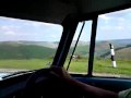 Driving up the Ponderosa in wales in a Triumph herald 1200