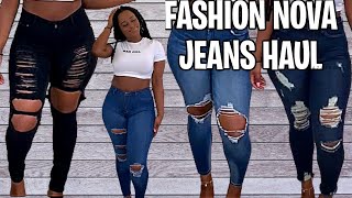 FASHION NOVA WHAT'S GOOD? | SIZE 11 DISTRESSED JEANS HAUL | THICK GIRL FRIENDLY 