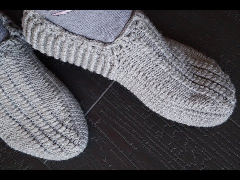 Как связать тапочки крючок Как связать тапочки крючок
