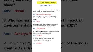 Today Current Affairs 12 June Current Affairs 2025