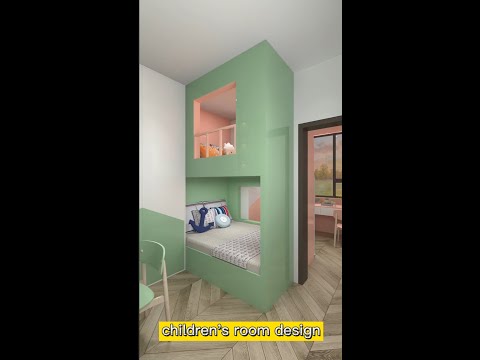 pink and green kids room design | House design idea | bathroom design #house #shorts desain interior kamar