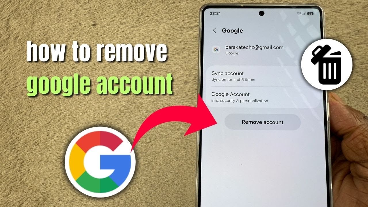 how to remove Google account on from android how to remove Google account on from android