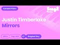 Justin Timberlake - Mirrors (Higher Key) Piano Karaoke