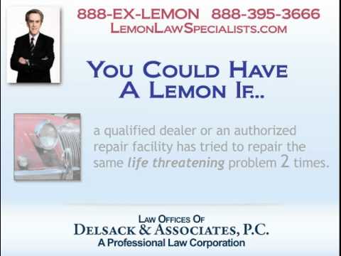 If you live in California and think you have a lemon, contact the lemon law firm of Delsack &amp; Associates at 1-888-395-3666, for a free consultation or go to http://www.lemonlawspecialists.com/ and GET RID OF YOUR LEMON TODAY!

California lemon law attorney Kurt Delsack explains the California lemon law basics and the common misconception that has prevented thousands of lemon owners from trying to get their money back. The requirements of the lemon laws are technical, and different manufacturers may interpret their obligations differently.