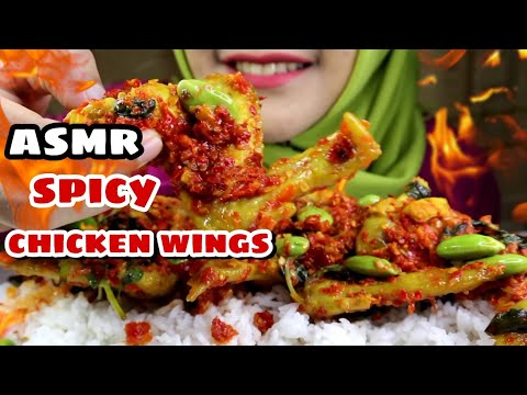 ASMR MUKBANG SAYAP AYAM MANDI CABE KEMANGI PETE || ASMR MUKBANG INDONESIA