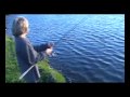 Bill catching a small mirror carp on Fingals at Borwick.