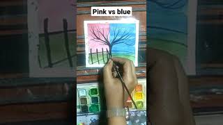 Pink Vs Blue Color Sky And Tree A Beautiful Match