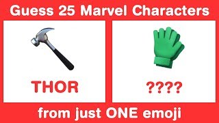 Guess 25 Marvel Characters from 1 Emoji in 3 sec each - Avengers Emoji Challenge