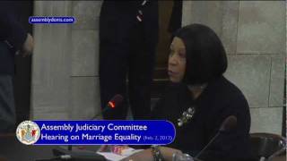 New Jersey Assembly Speaker Sheila Y. Oliver Testimony in Support of Marriage Equality (A-1)